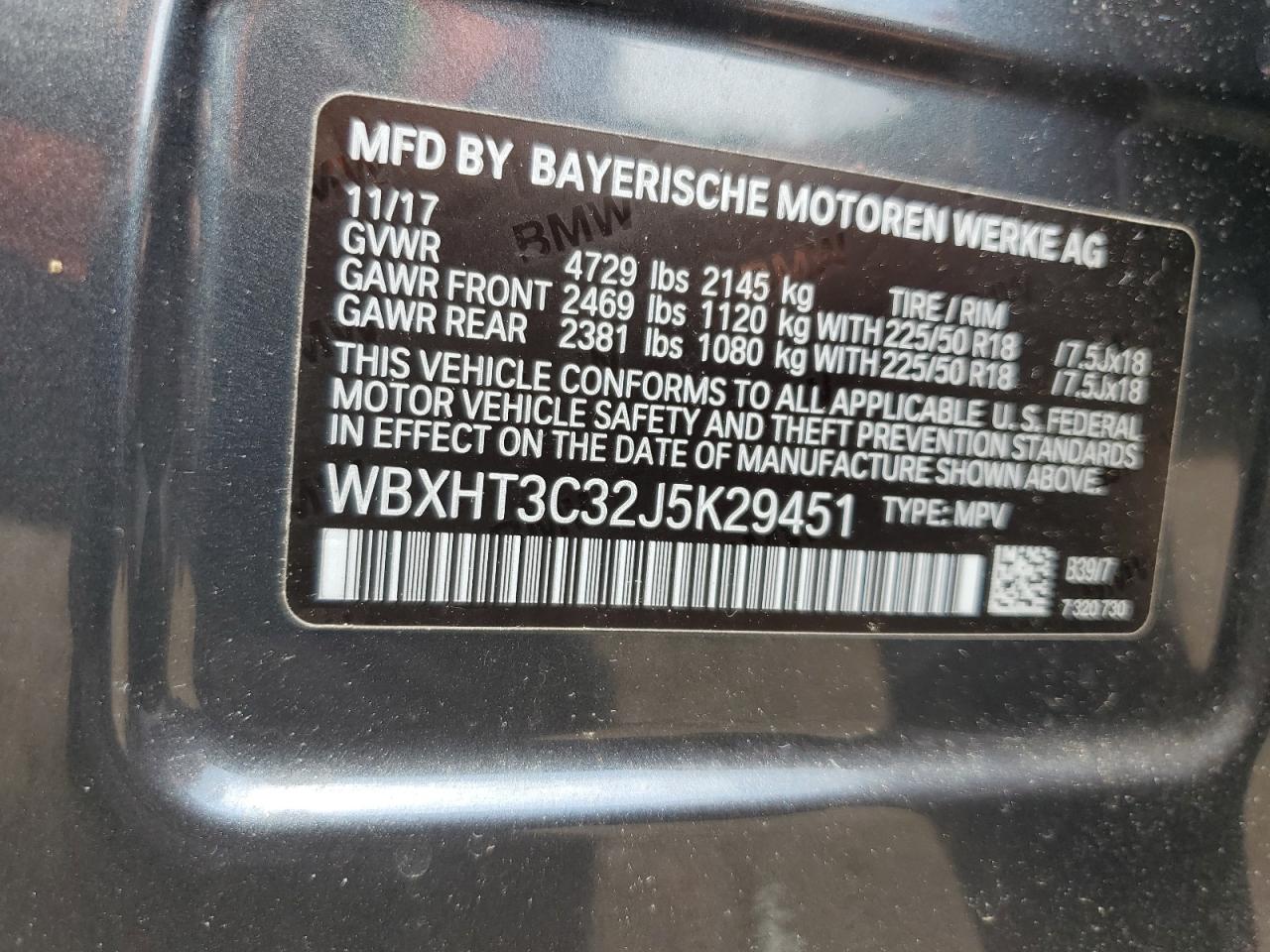 WBXHT3C32J5K29451 2018 BMW X1 xDrive28I