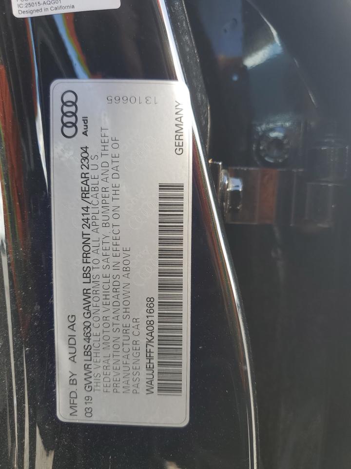 WAUJEHFF7KA081668 2019 Audi A3 Premium Plus