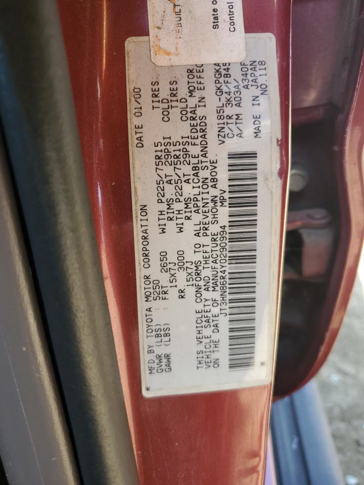 JT3HN86R4Y0290994 2000 Toyota 4Runner Sr5