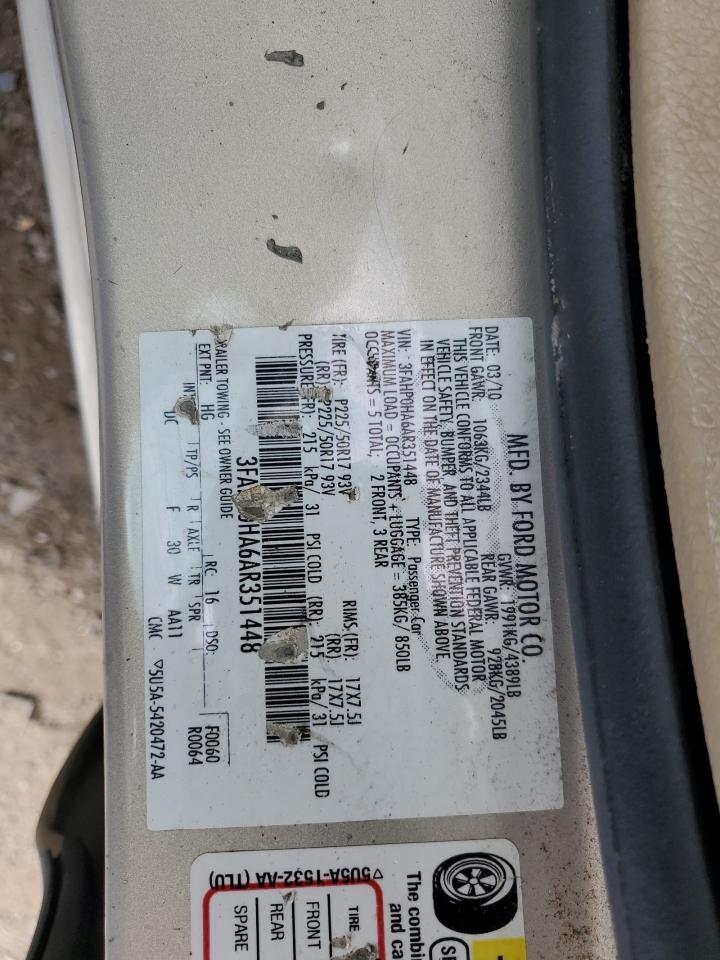 3FAHP0HA6AR351448 2010 Ford Fusion Se