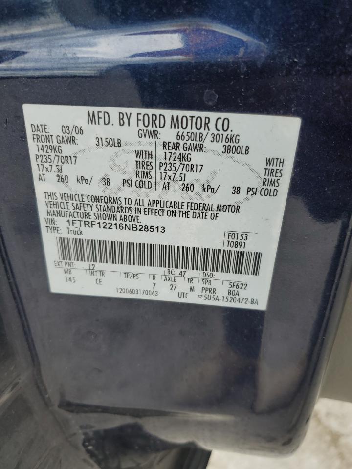 1FTRF12216NB28513 2006 Ford F150