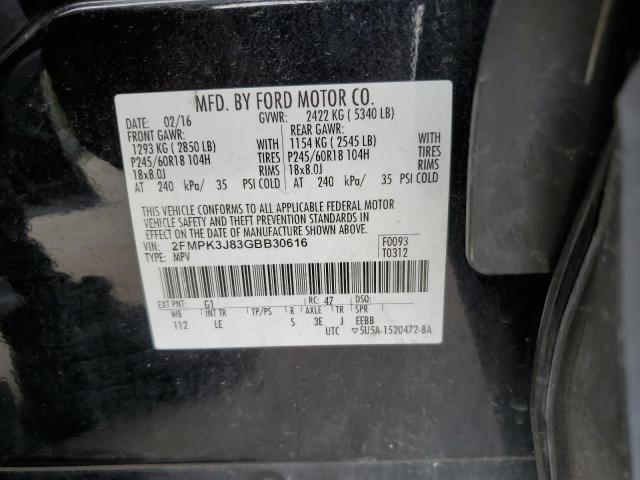 2016 FORD EDGE SEL - 2FMPK3J83GBB30616