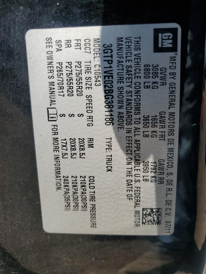 3GTP1VE02BG381186 2011 GMC Sierra C1500 Sle