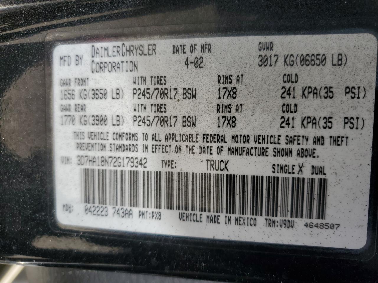 3D7HA18N72G179342 2002 Dodge Ram 1500