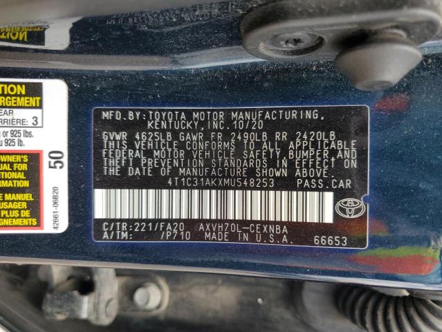 VIN 4T1C31AKXMU548253 2021 Toyota Camry, LE no.13