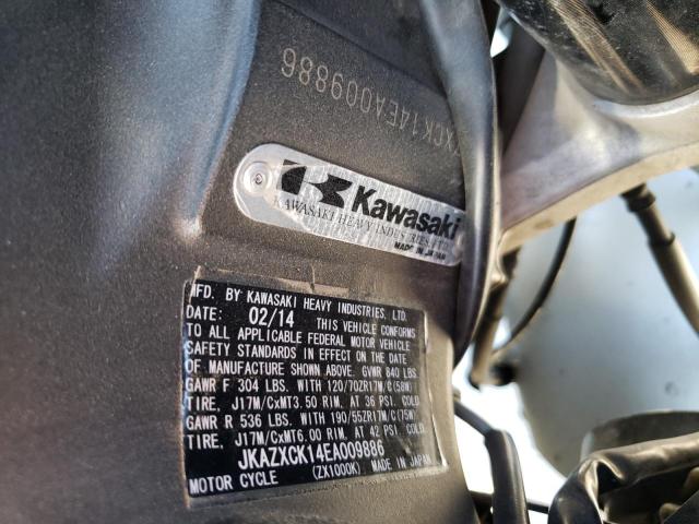 2014 KAWASAKI ZX1000 K - JKAZXCK14EA009886