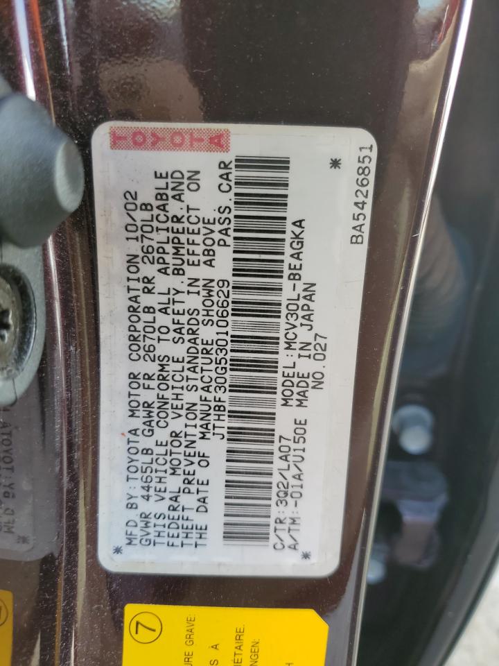 JTHBF30G530106629 2003 Lexus Es 300