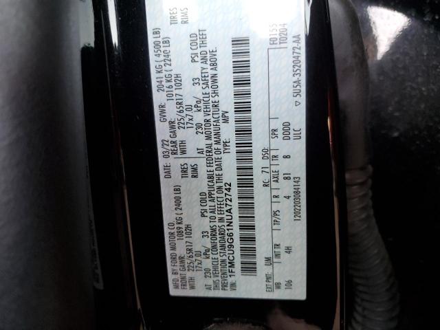 2022 Ford Escape Se VIN: 1FMCU9G61NUA72742 Lot: 58982064