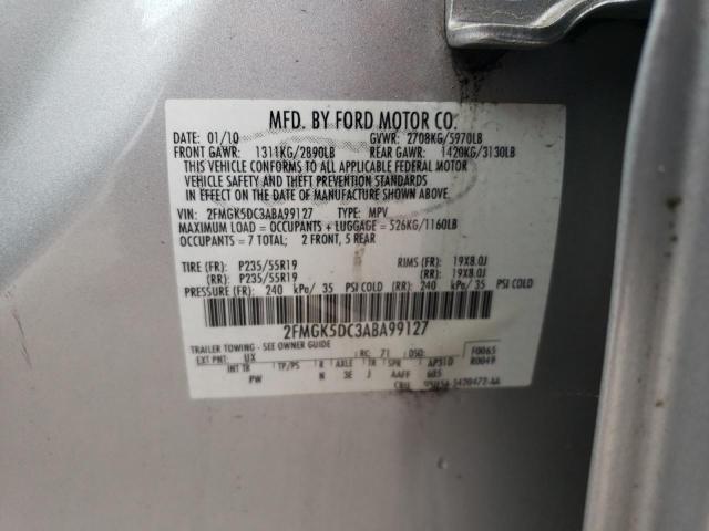 2010 Ford Flex Limited VIN: 2FMGK5DC3ABA99127 Lot: 55970544