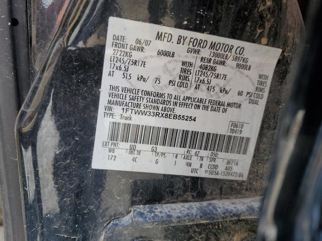 2008 Ford F350 Super Duty VIN: 1FTWW33RX8EB55254 Lot: 60389284