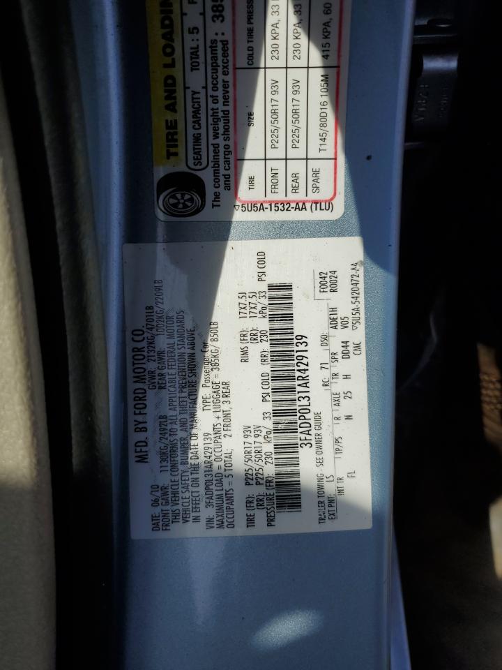 3FADP0L31AR429139 2010 Ford Fusion Hybrid