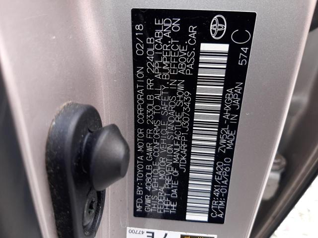 2018 Toyota Prius Prime VIN: JTDKARFP1J3073439 Lot: 57104504