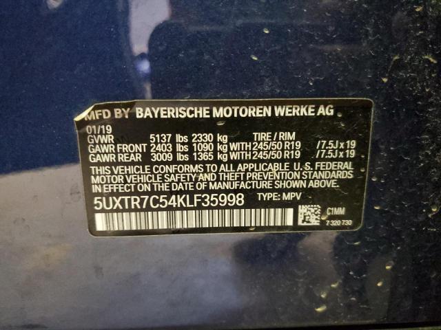 VIN 5UXTR7C54KLF35998 2019 BMW X3, Sdrive30I no.13