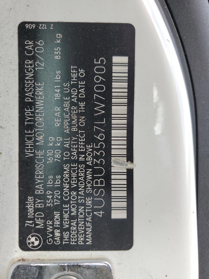4USBU33567LW70905 2007 BMW Z4 3.0