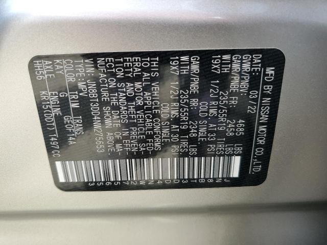 2022 Nissan Rogue Platinum VIN: JN8BT3DD4NW275653 Lot: 59443914