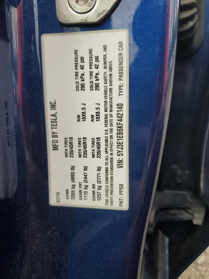 5YJ3E1EB6KF442140 2019 Tesla Model 3