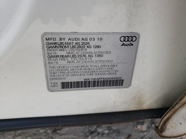 2010 Audi Q5 Prestige VIN: WA1VKAFP4AA094402 Lot: 59372694