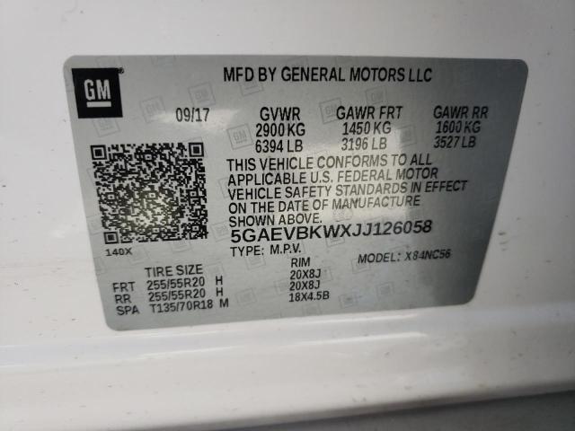 2018 Buick Enclave Premium VIN: 5GAEVBKWXJJ126058 Lot: 59323334