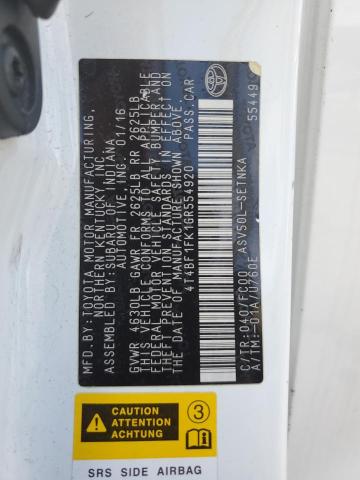 2016 TOYOTA CAMRY LE 4T4BF1FK1GR554920