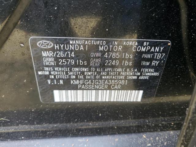 2014 Hyundai Azera VIN: KMHFG4JG3EA385981 Lot: 57529384