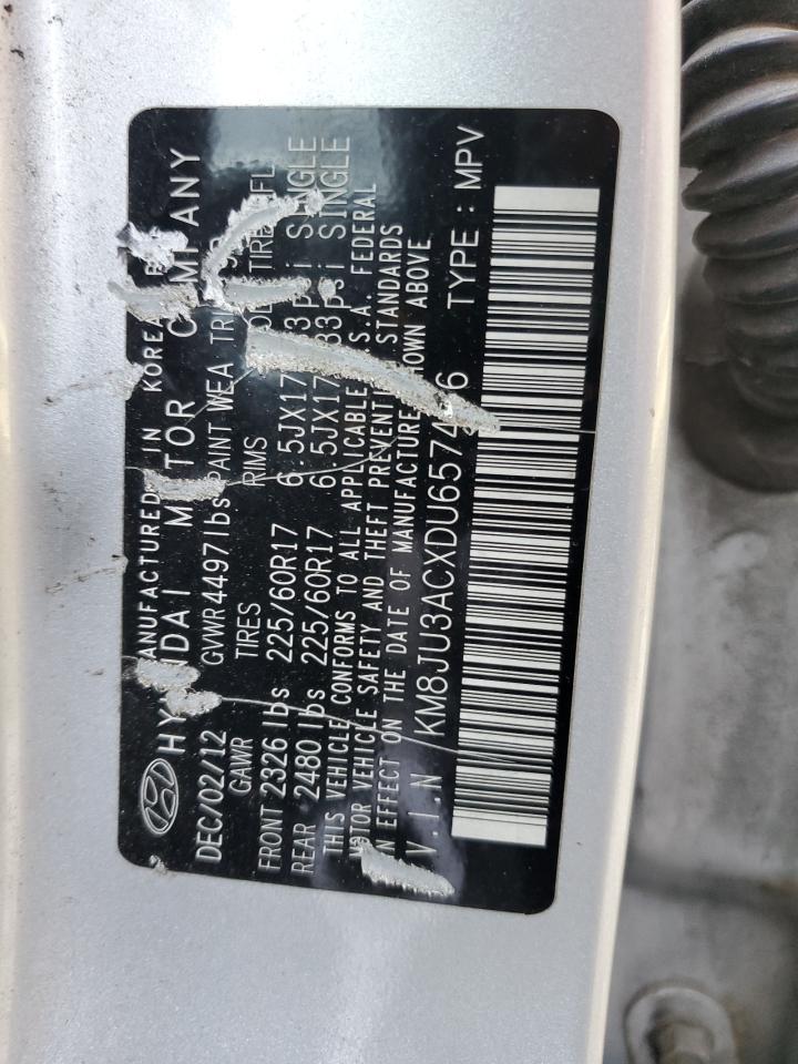 KM8JU3ACXDU657496 2013 Hyundai Tucson Gls