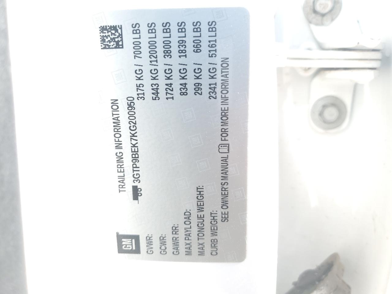 3GTP9BEK7KG200950 2019 GMC Sierra K1500 Sle