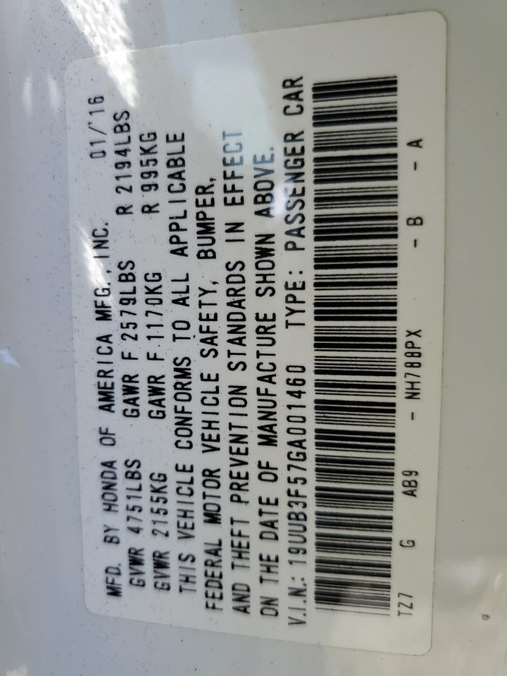 19UUB3F57GA001460 2016 Acura Tlx Tech