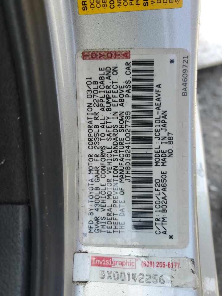 JTHBD182410027789 2001 Lexus Is 300