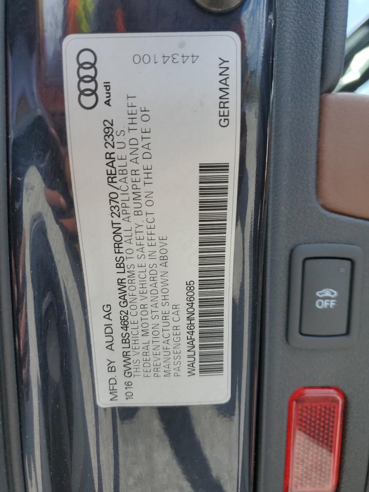 WAULNAF46HN046085 2017 Audi A4 Premium Plus