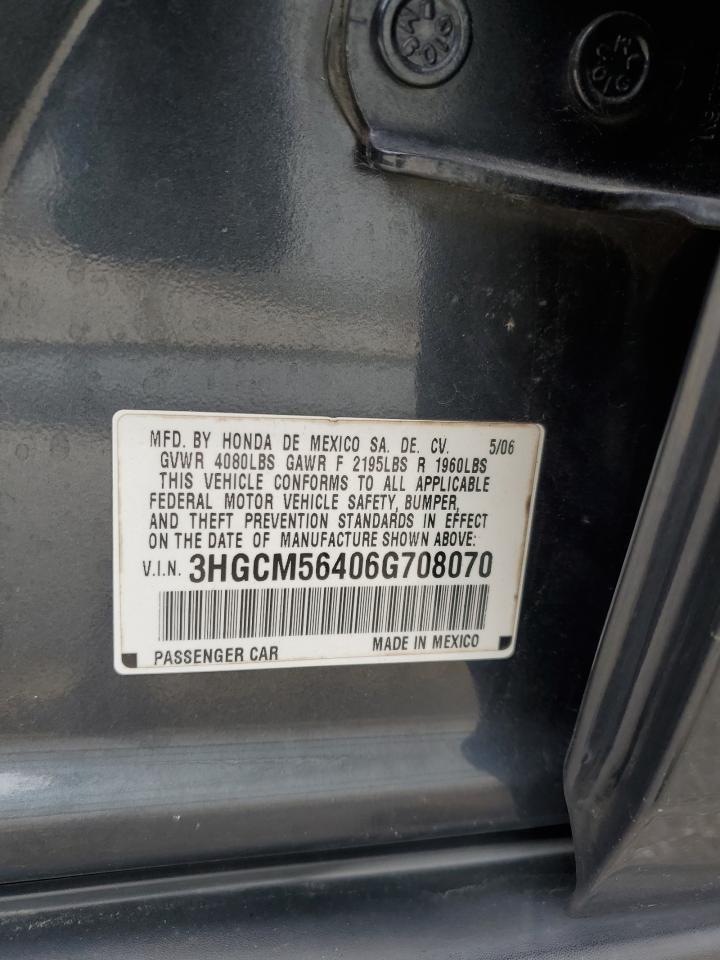 3HGCM56406G708070 2006 Honda Accord Lx