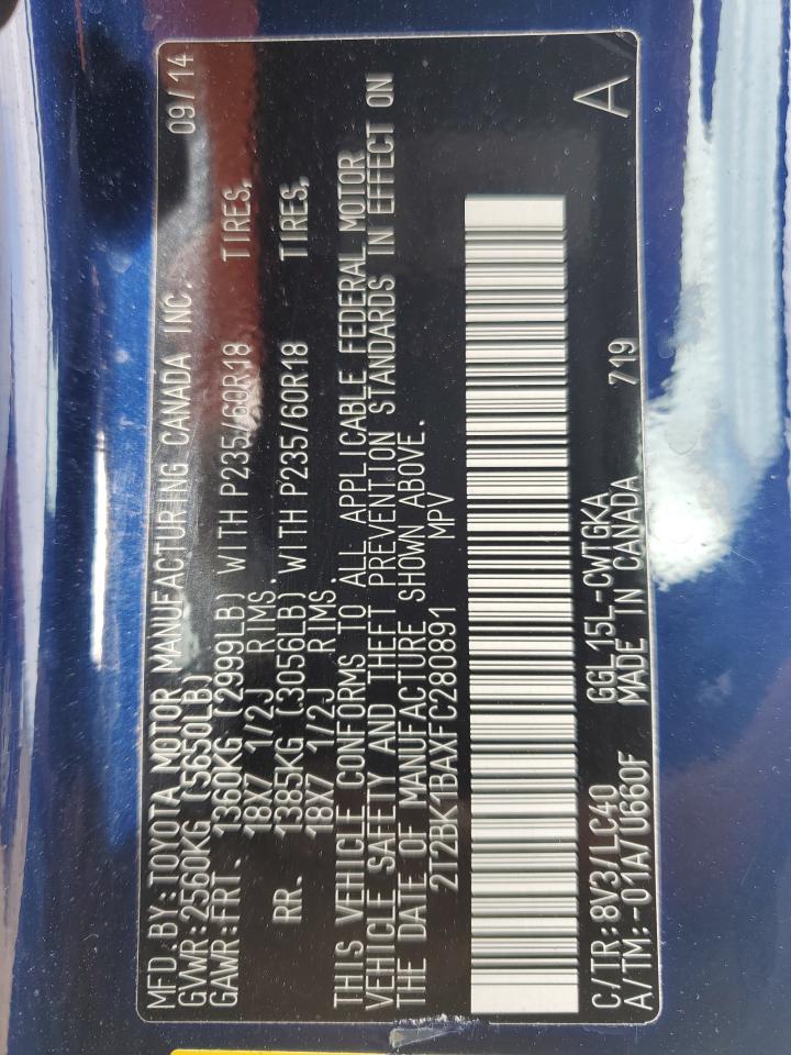 2T2BK1BAXFC280891 2015 Lexus Rx 350 Base