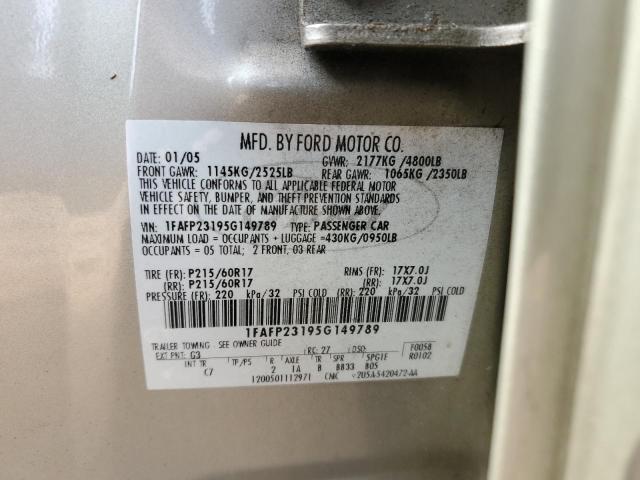 2005 Ford Five Hundred Se VIN: 1FAFP23195G149789 Lot: 59019214