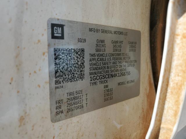 2019 Chevrolet Colorado Lt VIN: 1GCGSCEN4K1268755 Lot: 58326674