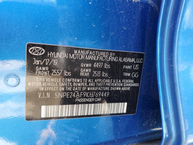 VIN 5NPE24AF9KH769449 2019 Hyundai Sonata, SE no.13