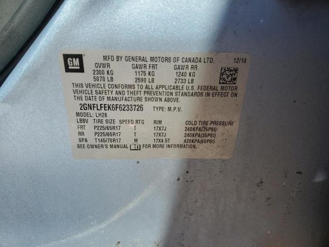 2015 Chevrolet Equinox Lt VIN: 2GNFLFEK6F6233726 Lot: 58630524