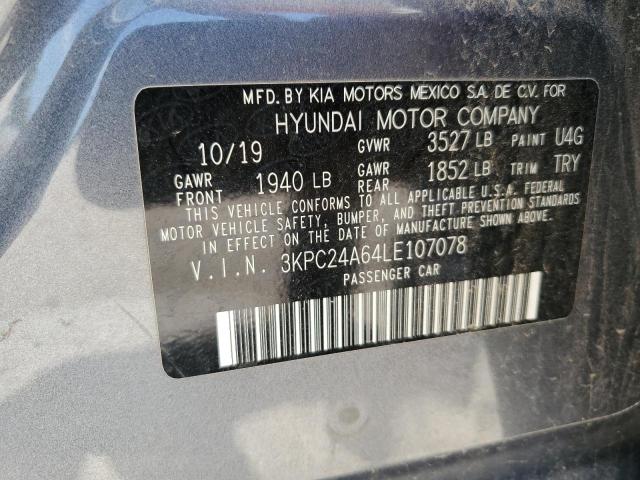 2020 Hyundai Accent Se VIN: 3KPC24A64LE107078 Lot: 60673264
