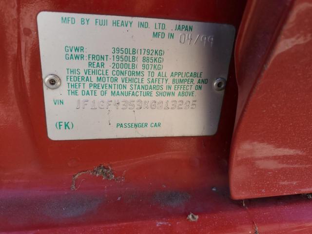 1999 Subaru Impreza L VIN: JF1GF4353XG813285 Lot: 57975164