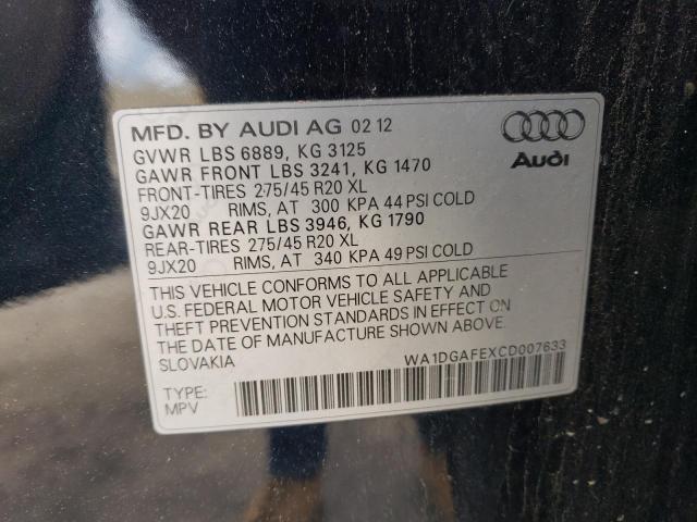 2012 Audi Q7 Prestige VIN: WA1DGAFEXCD007633 Lot: 57645294