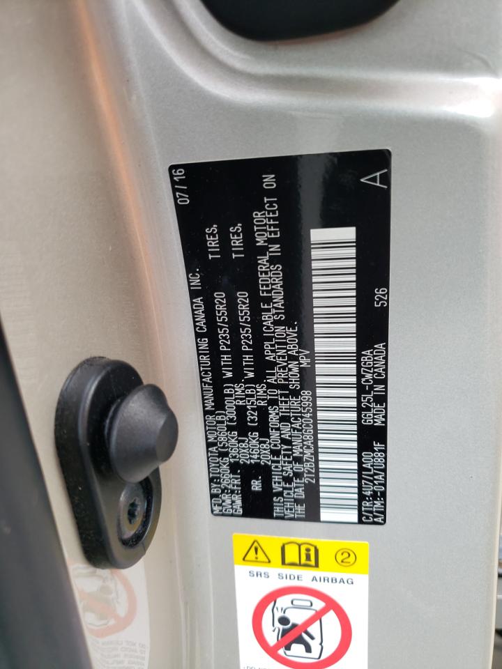 2T2BZMCA8GC045998 2016 Lexus Rx 350 Base