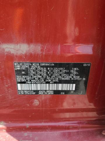 2010 Toyota Rav4 VIN: JTMBF4DV7AD037240 Lot: 57096884