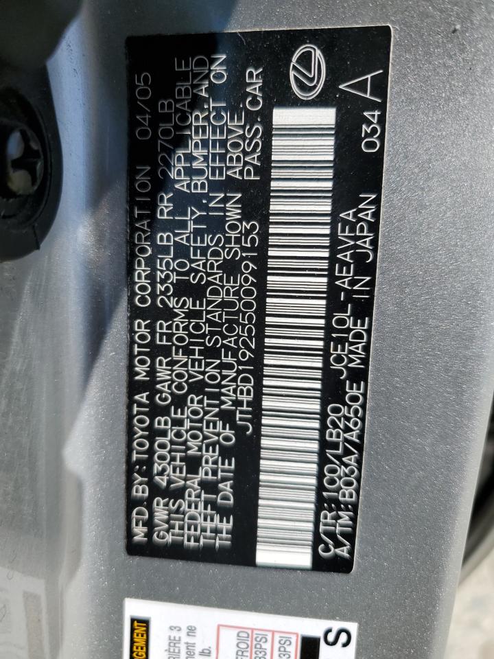 JTHBD192550099153 2005 Lexus Is 300