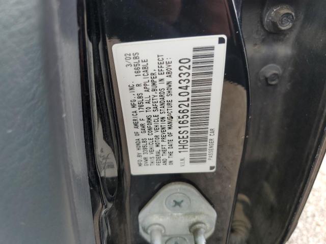 1HGES16562L043320 2002 Honda Civic Lx