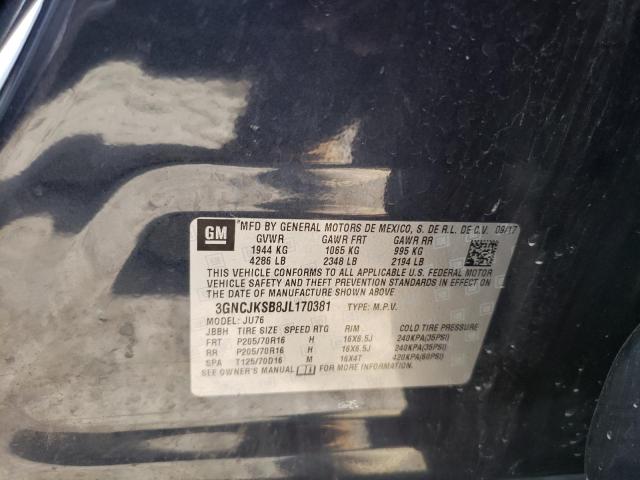 2018 Chevrolet Trax Ls VIN: 3GNCJKSB8JL170381 Lot: 58875674