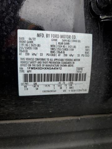 2022 Ford Explorer Xlt VIN: 1FMSK8DHXNGA45412 Lot: 59417274