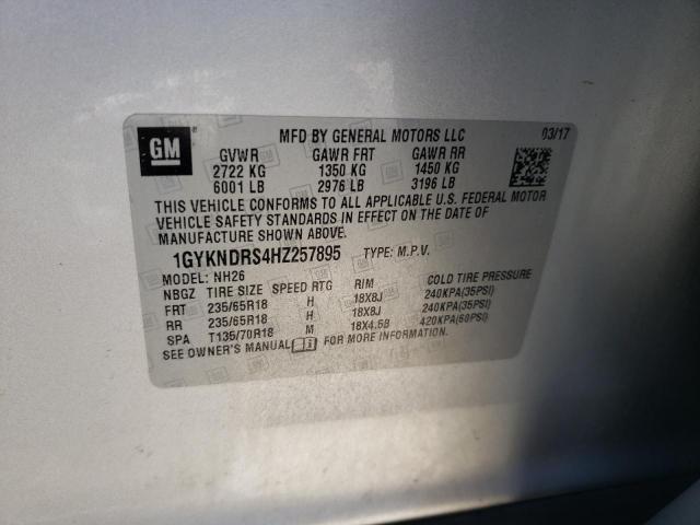 2017 Cadillac Xt5 Luxury VIN: 1GYKNDRS4HZ257895 Lot: 58907474