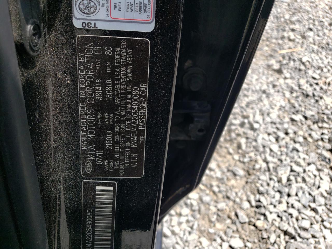 KNAFU4A22C5490080 2012 Kia Forte Ex