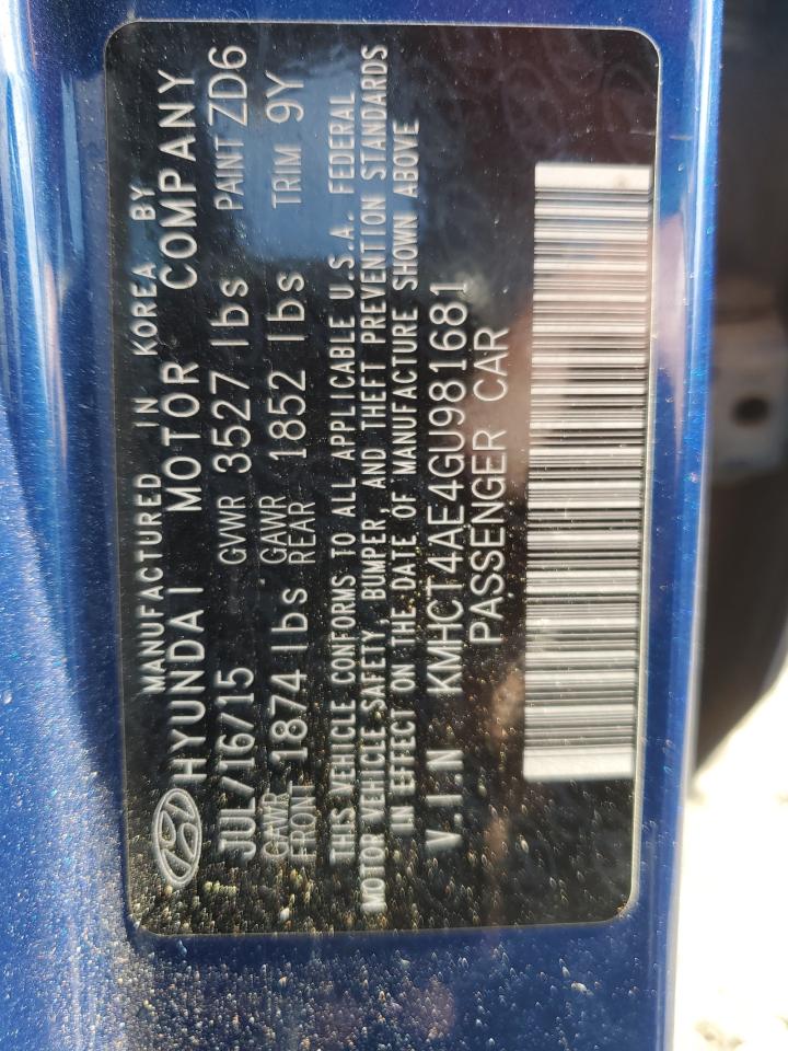 KMHCT4AE4GU981681 2016 Hyundai Accent Se