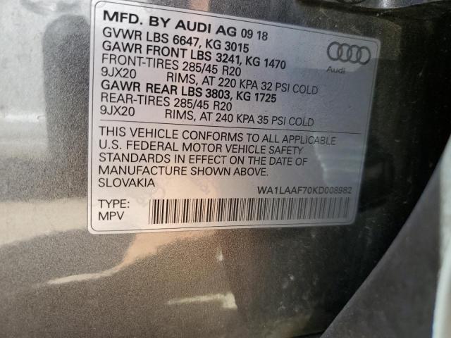 VIN WA1LAAF70KD008982 2019 Audi Q7, Premium Plus no.13