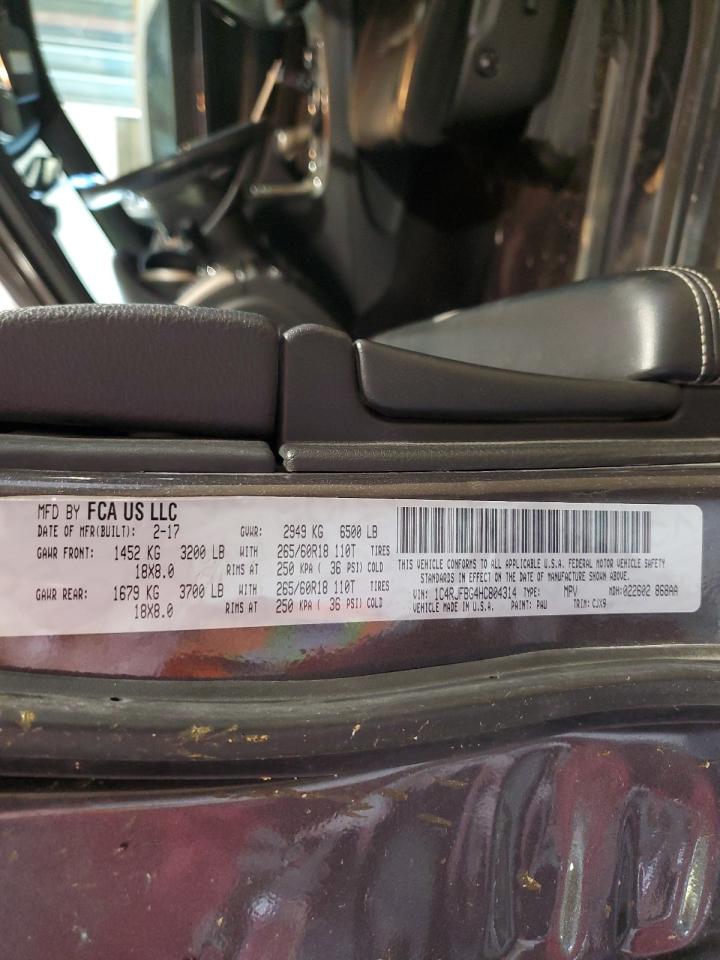 1C4RJFBG4HC804314 2017 Jeep Grand Cherokee Limited