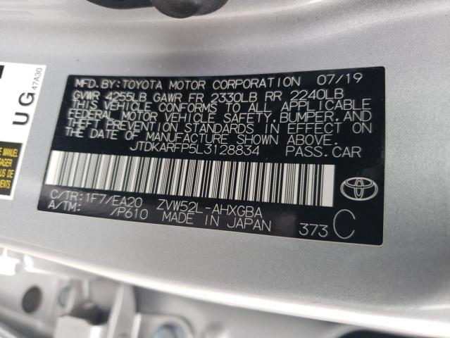 2020 Toyota Prius Prime Le VIN: JTDKARFP5L3128834 Lot: 60802474